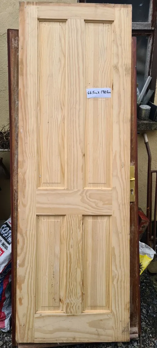 NEW Solid Red deal doors (1) 66.5 x 197cm (2) 81cm - Image 2
