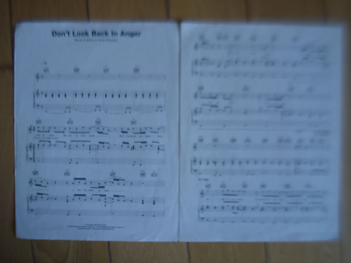 OASIS DONT LOOK BACK IN ANGER MUSIC SHEET. - Image 2
