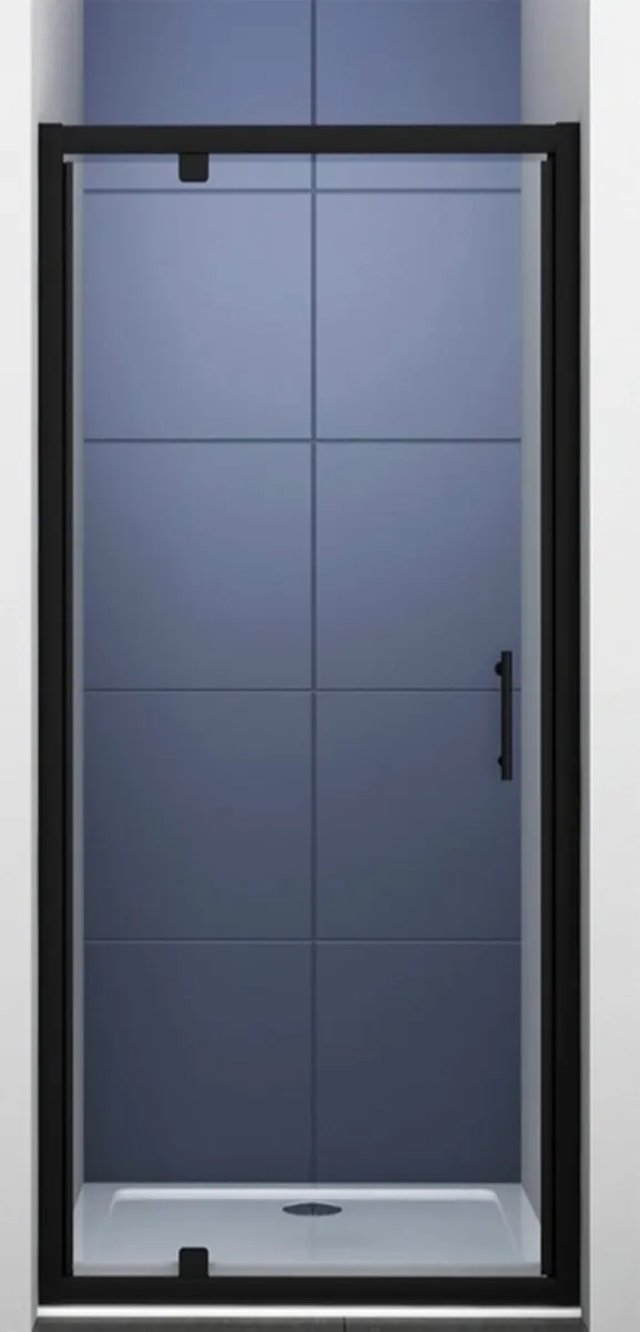 900mm Black Pivot Shower Door - Image 1