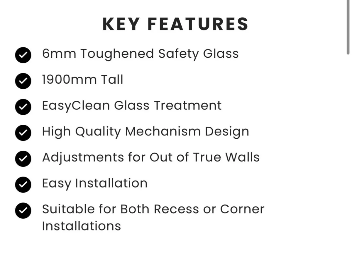 900mm Black Pivot Shower Door - Image 3