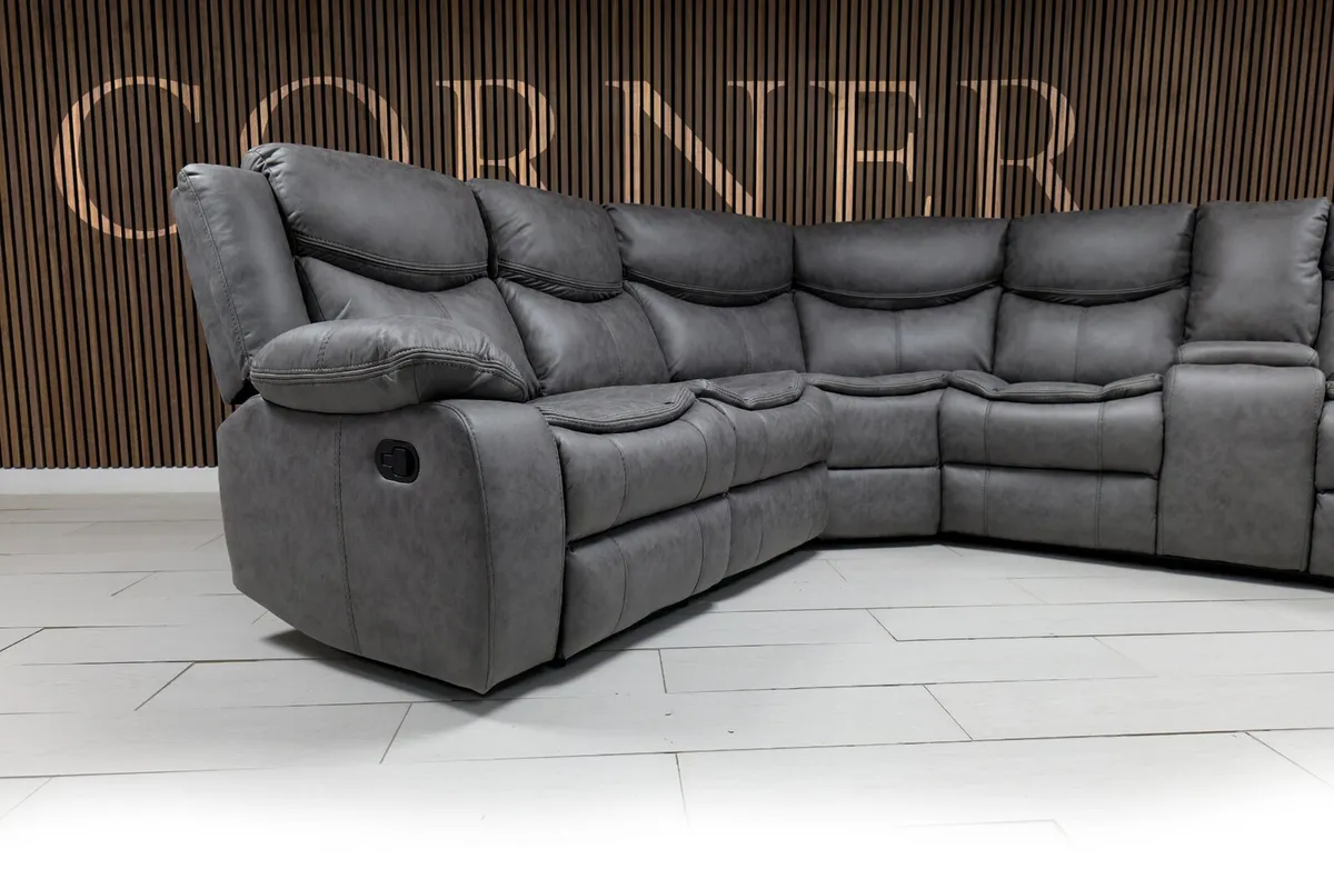 Valerie Manual Corner Suede Fabric Recliner Sofa - Image 2