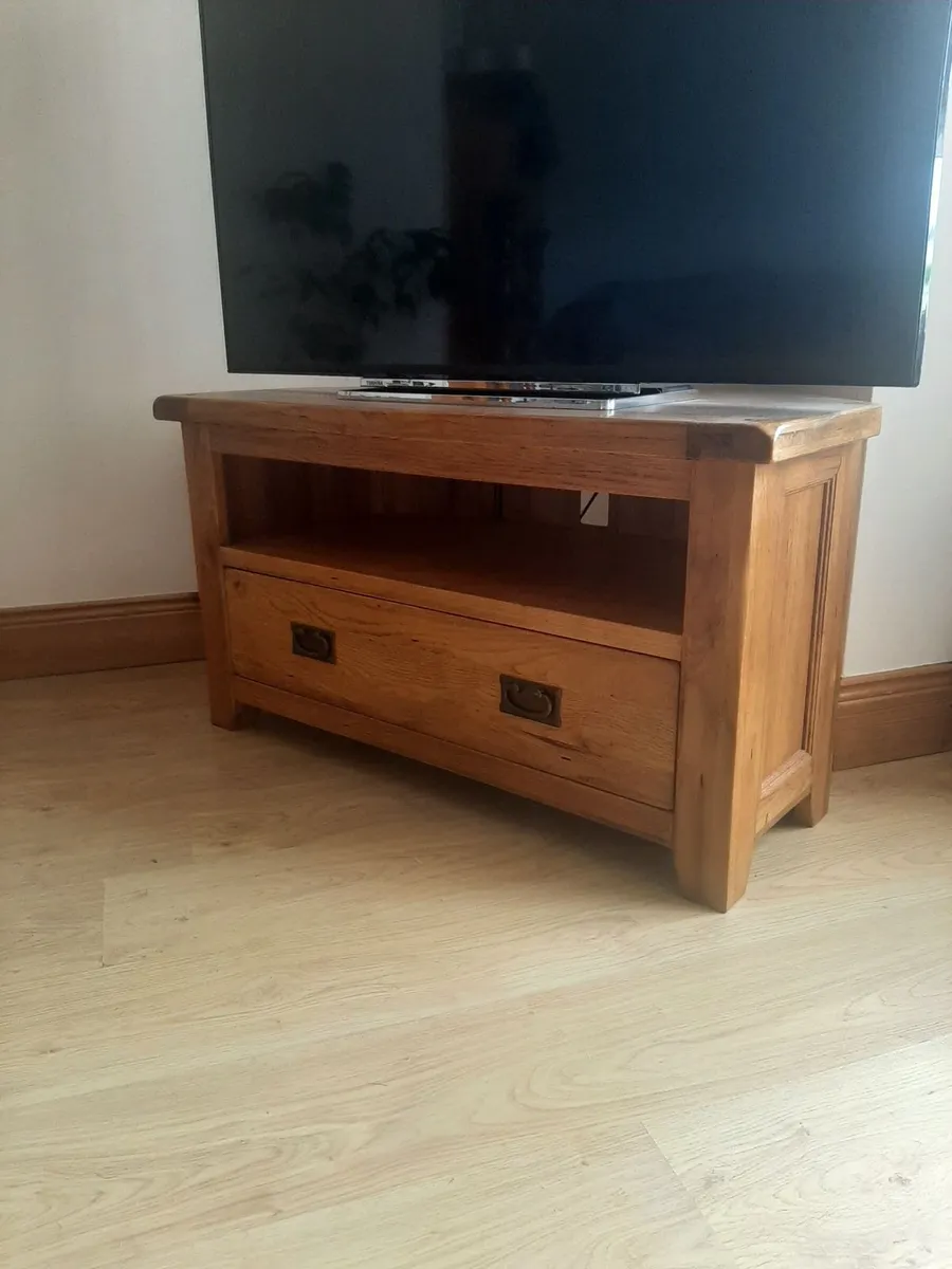Oak corner tv unit - Image 3