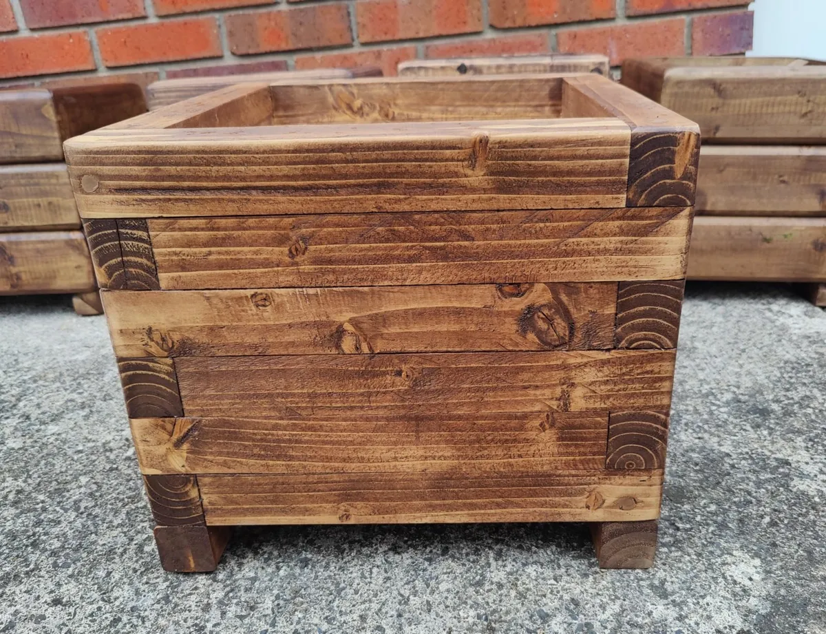 Premium Handmade Wooden Planter - Image 1
