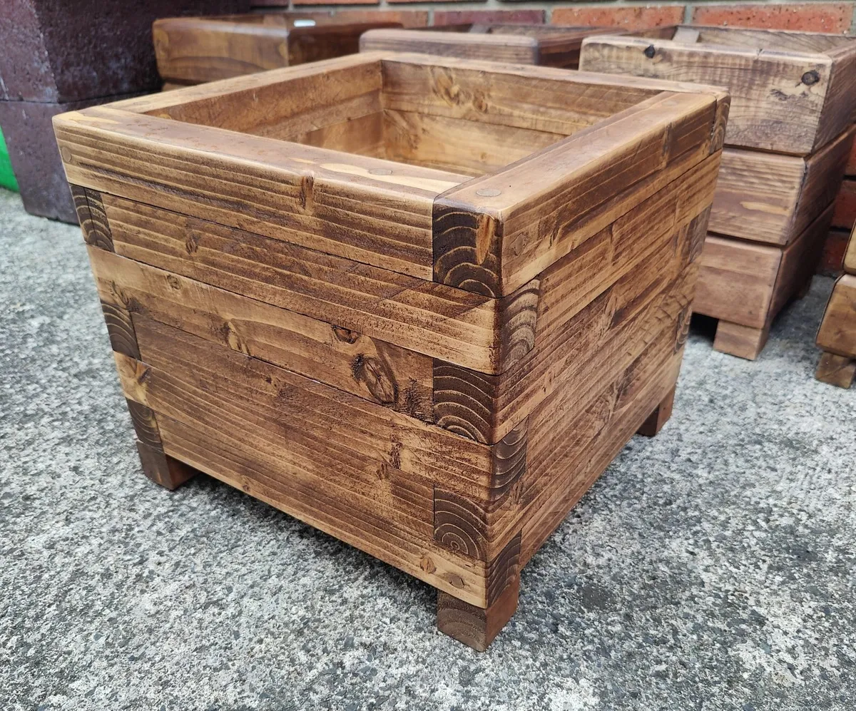 Premium Handmade Wooden Planter - Image 2
