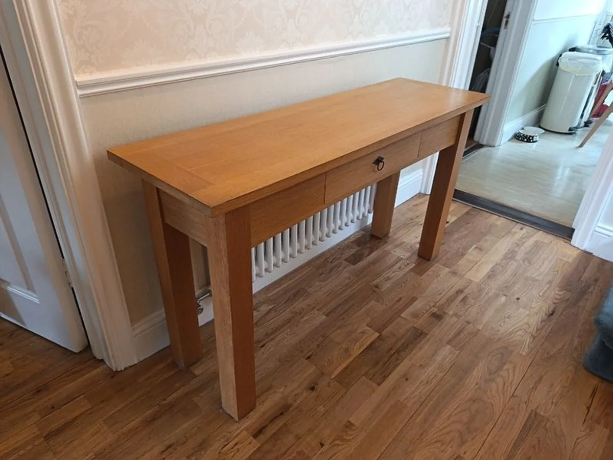 Solid Oak Console Table - Image 2