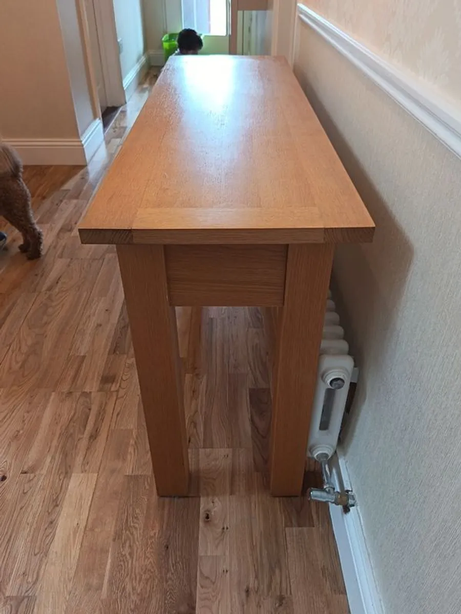 Solid Oak Console Table - Image 4
