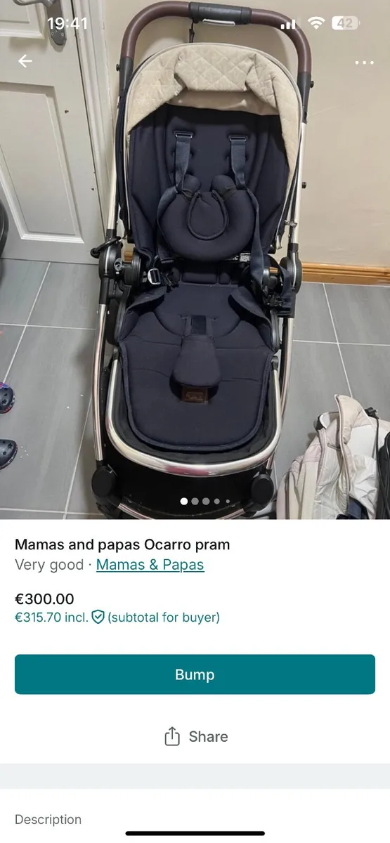 Occaro navy mamas and papas pram - Image 4