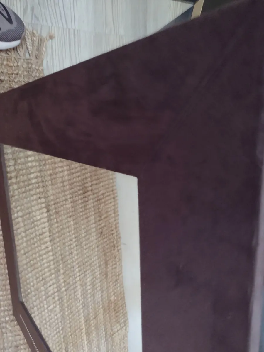 Heavy brown suede Hall/sitting room mirror - Image 4
