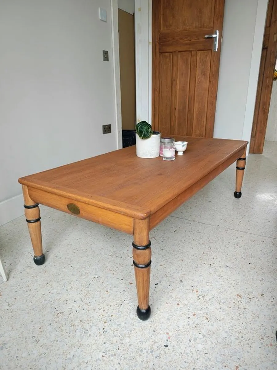 Vintage solid oak coffee table- Golden Gate Clipper, fully restored - Image 1