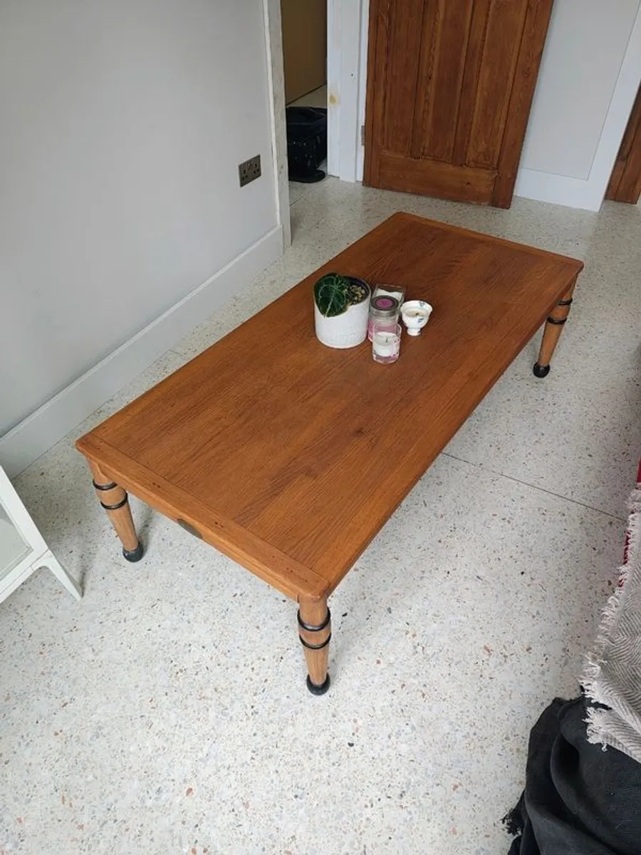 Vintage solid oak coffee table- Golden Gate Clipper, fully restored - Image 2