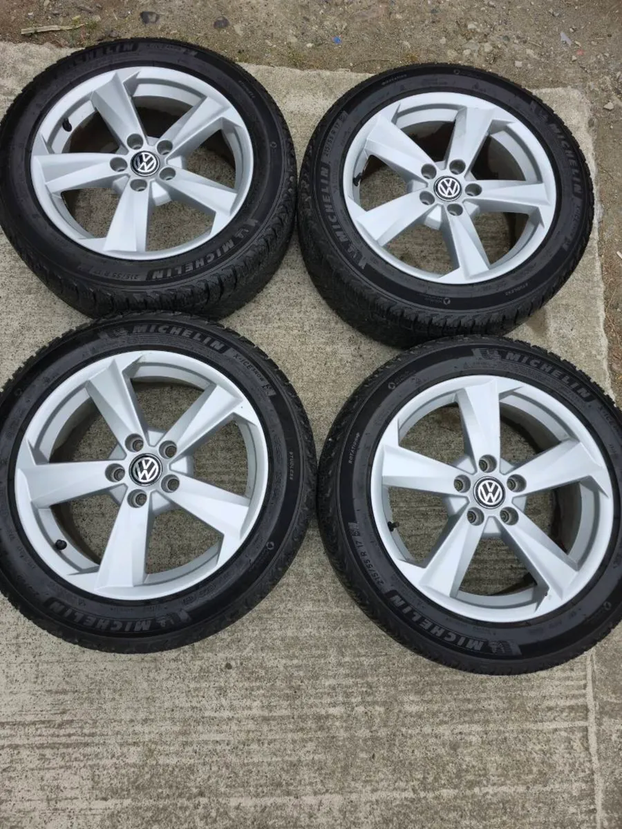 17" 5x112 Alloys Good Tyres VW, Skoda, Seat - Image 1