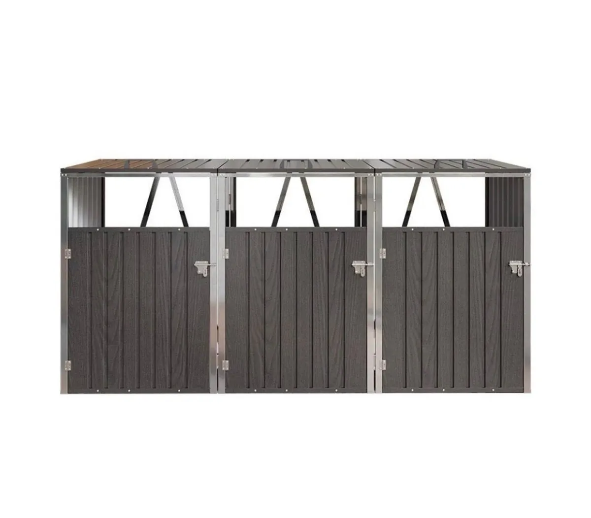 Metal Wheelie Bin Storage Shed for 3 Bins NEW - Image 4