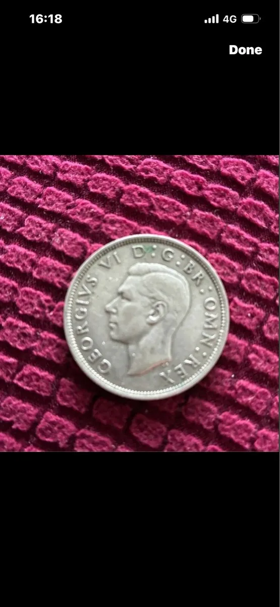 Rare 1938 Silver Half Crown - Image 1