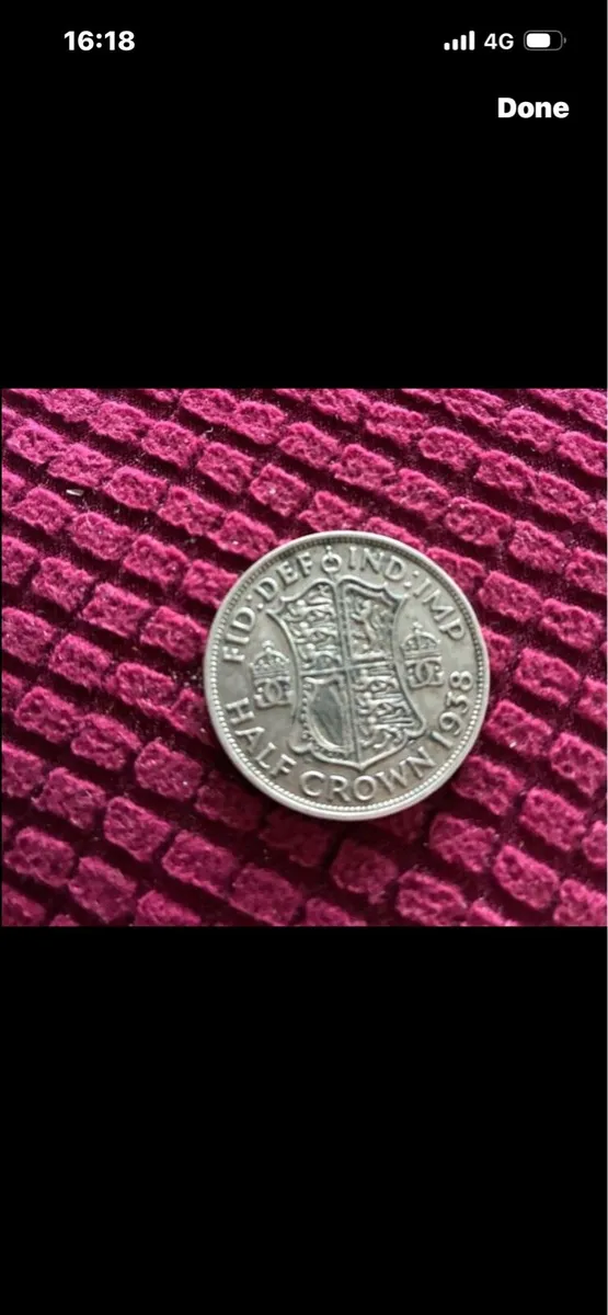 Rare 1938 Silver Half Crown - Image 2
