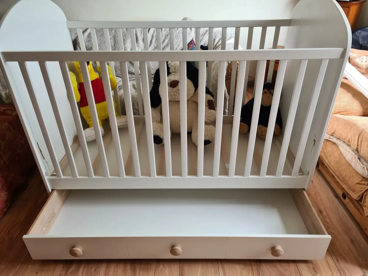 Large Quality Cot Bed with storage tray underneath - Image 2
