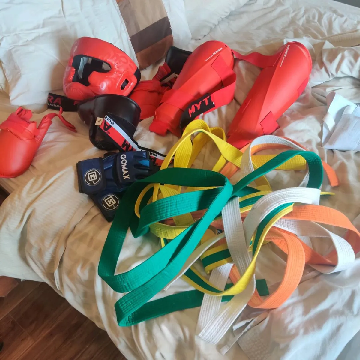 Karate suit head gear and gloves - Image 1