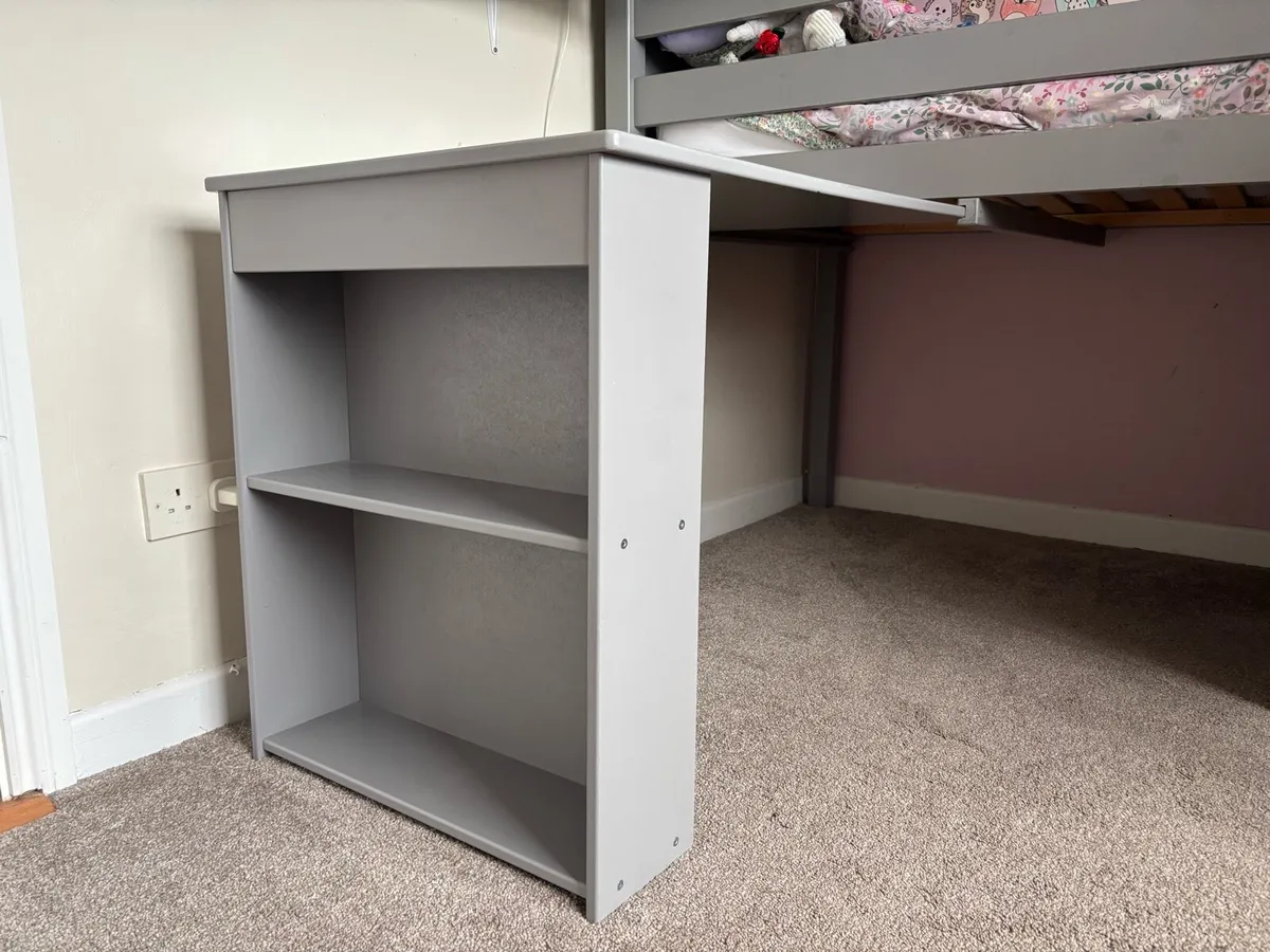 Mid Sleeper Bunk with desk, bookcase and chest - Image 4