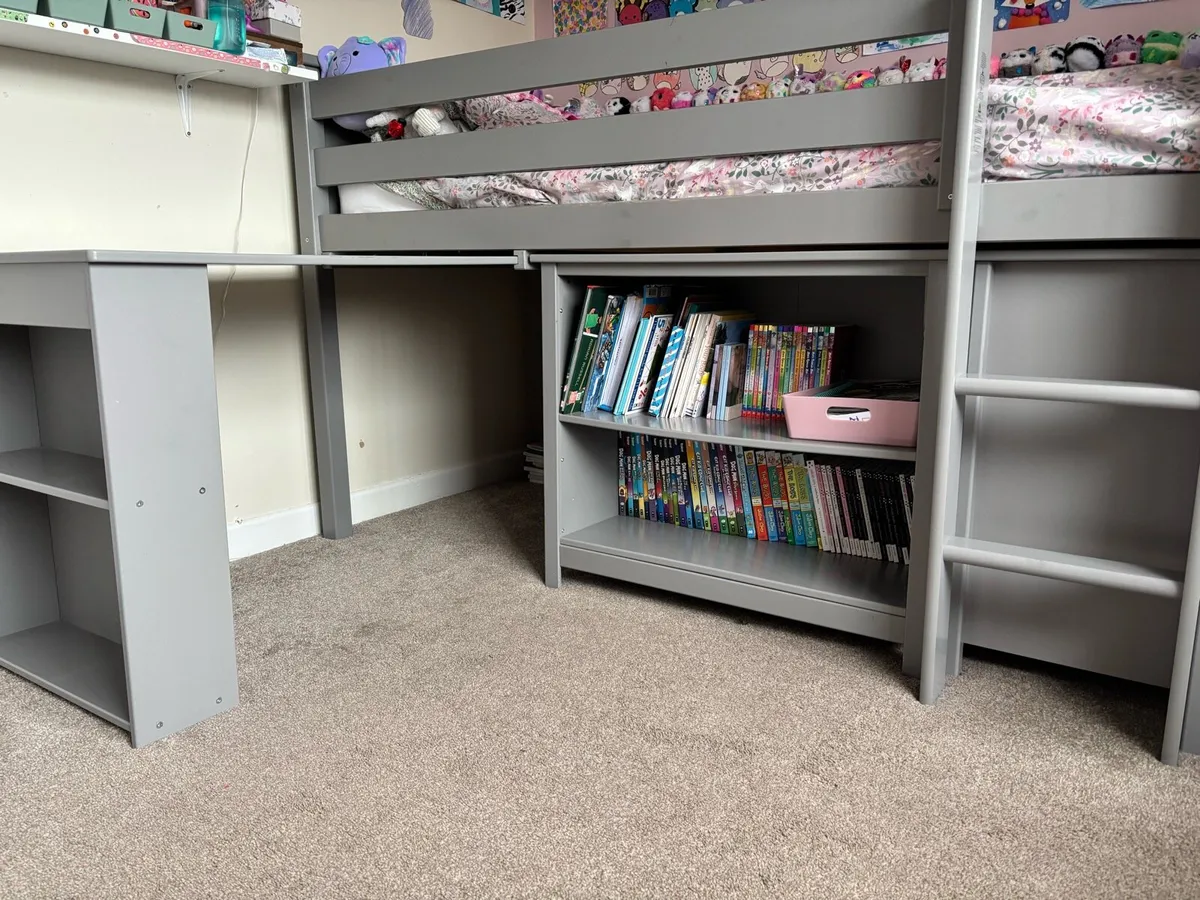 Mid Sleeper Bunk with desk, bookcase and chest - Image 1