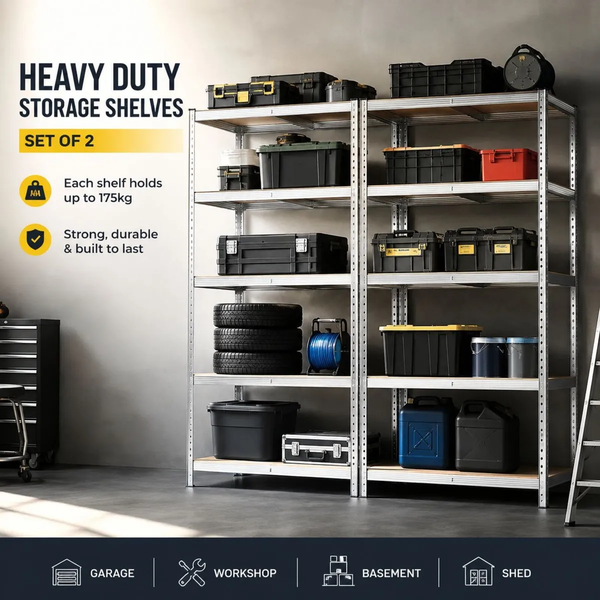 Heavy Duty Storage Shelves for Shed or Garage - Image 1
