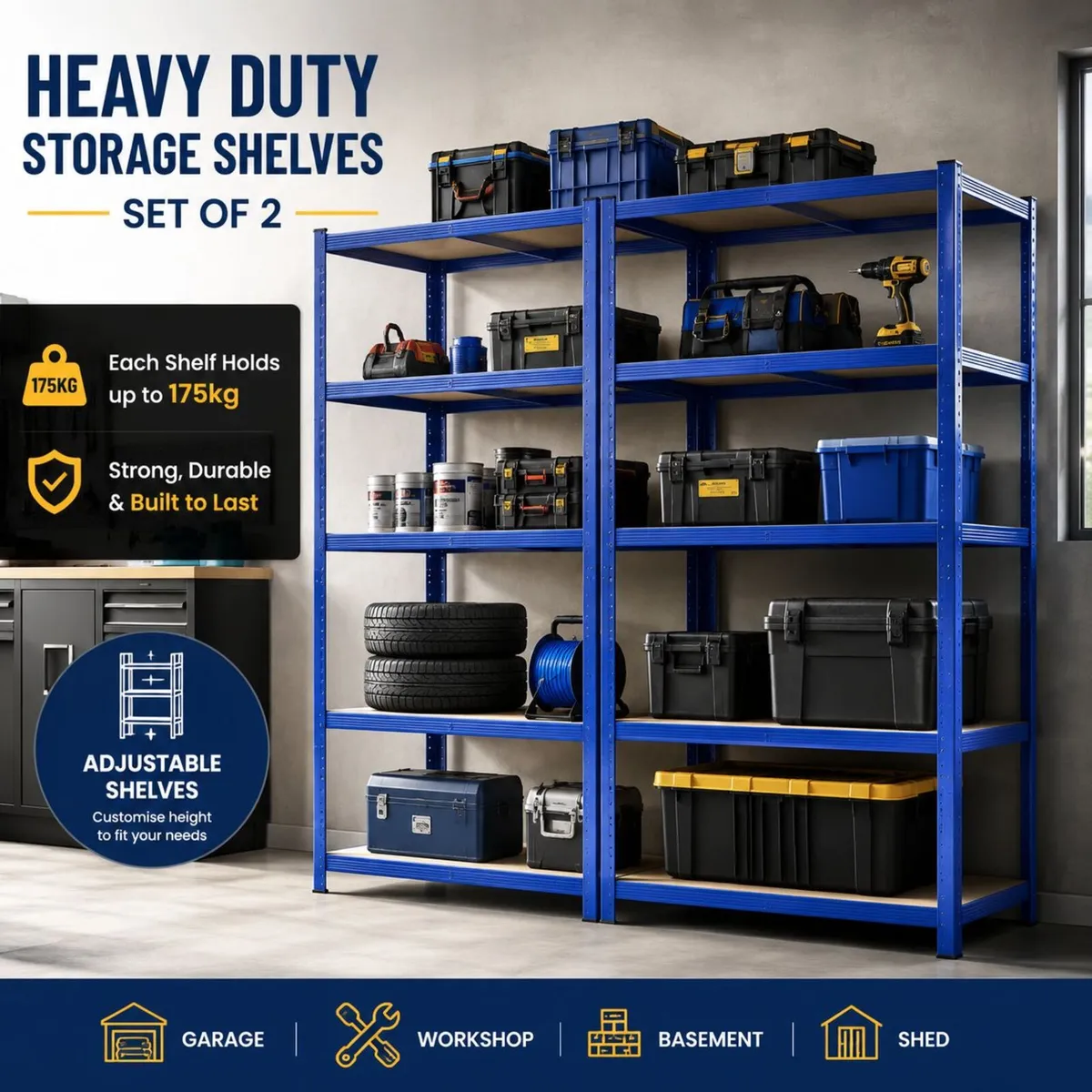 Heavy Duty Storage Shelves for Shed or Garage - Image 2