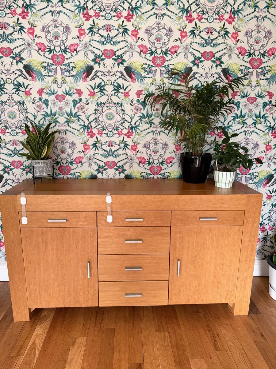 Large Oak-Effect Sideboard / Storage Cabinet