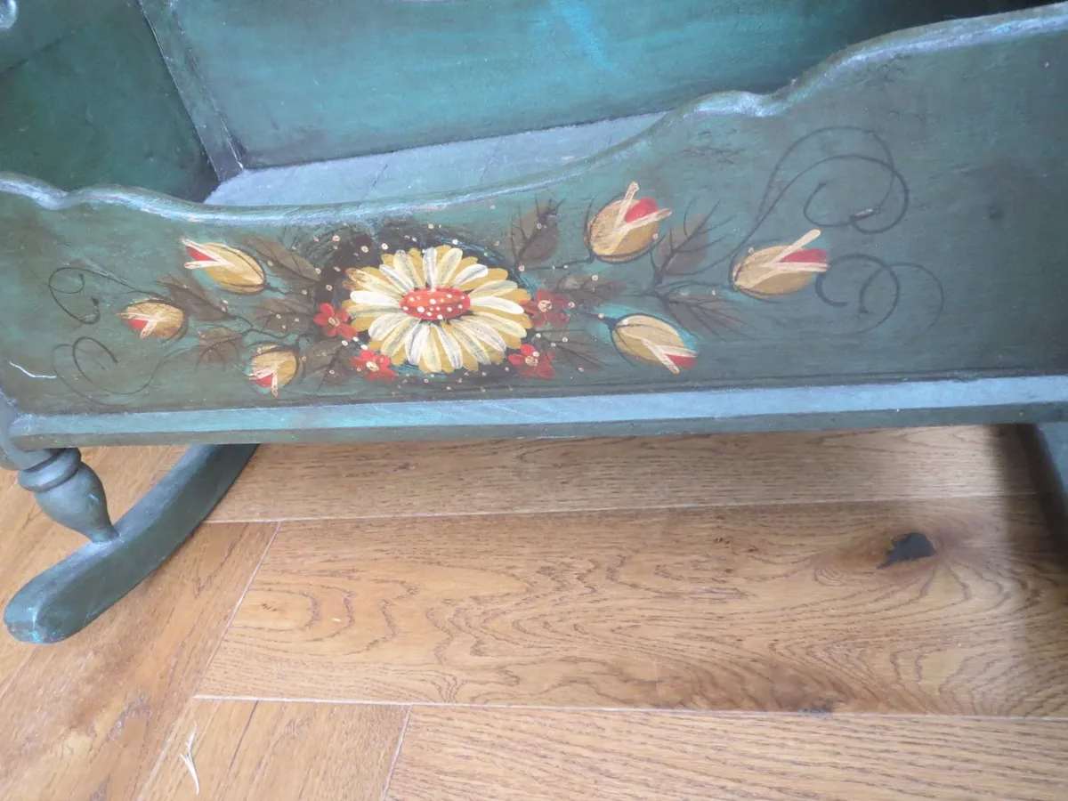 Vintage/Antique Wood Rocking Doll Cradle - Image 4