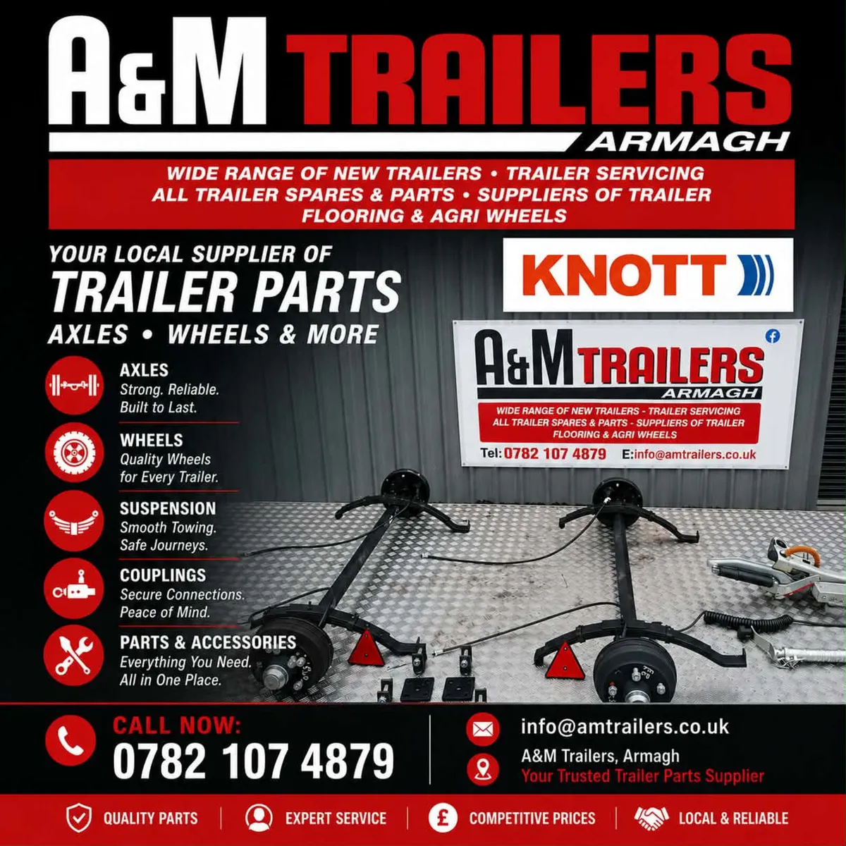 Trailer parts wheels tyres etc - Image 2