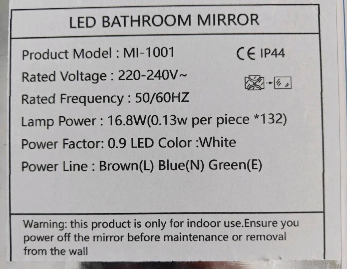 Rectangular Wall-mounted Bathroom Illuminated mirr - Image 2