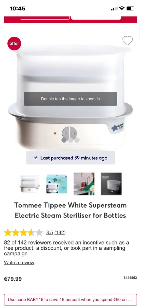 Electric baby steriliser - Image 1