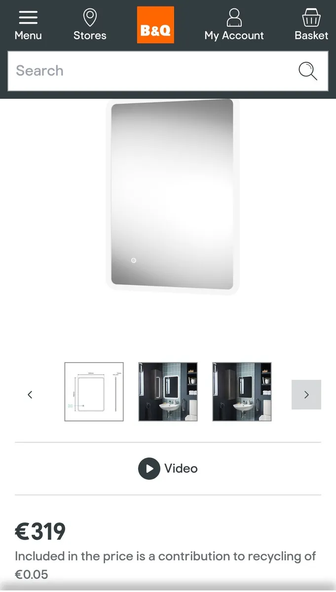 Rectangular Wall-mounted Bathroom Illuminated mirr - Image 1