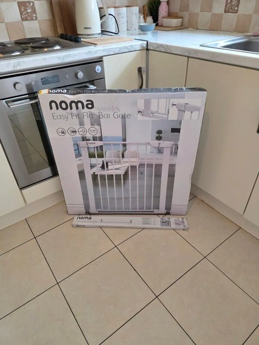 Noma Flat Step Stair Gate x 2 with Extensions - Image 1