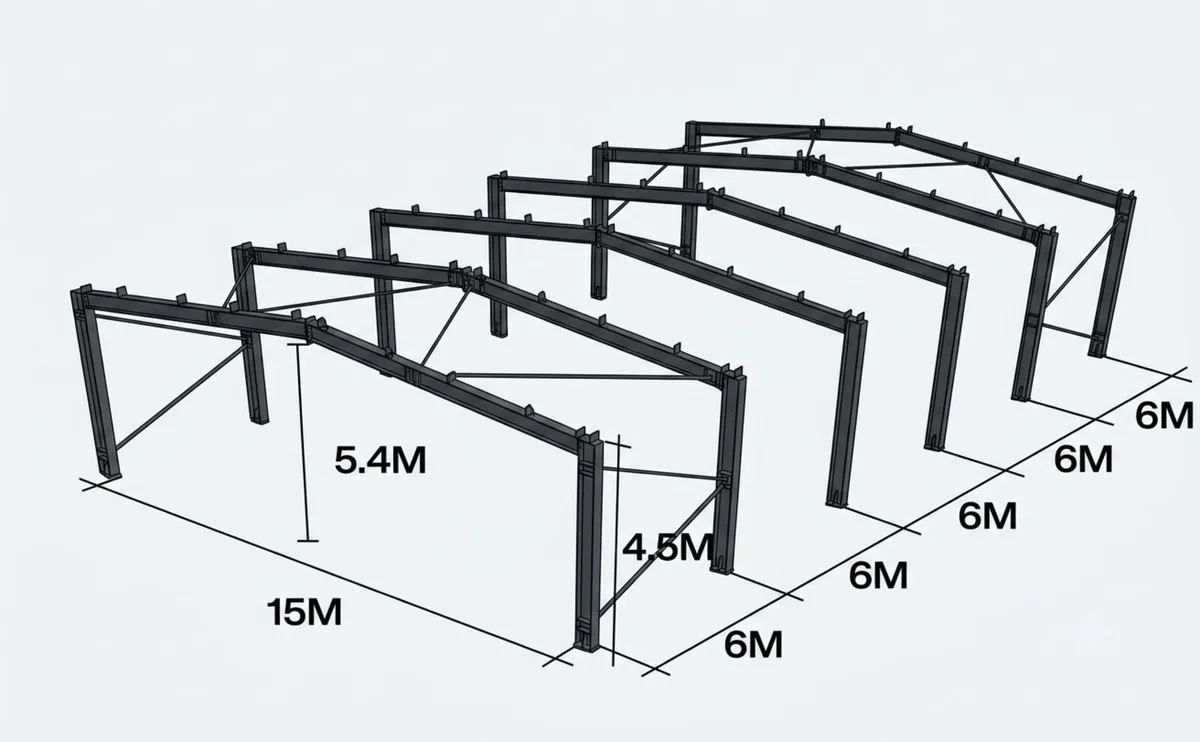 100x50 Galvanised steel framed building shed - Image 1