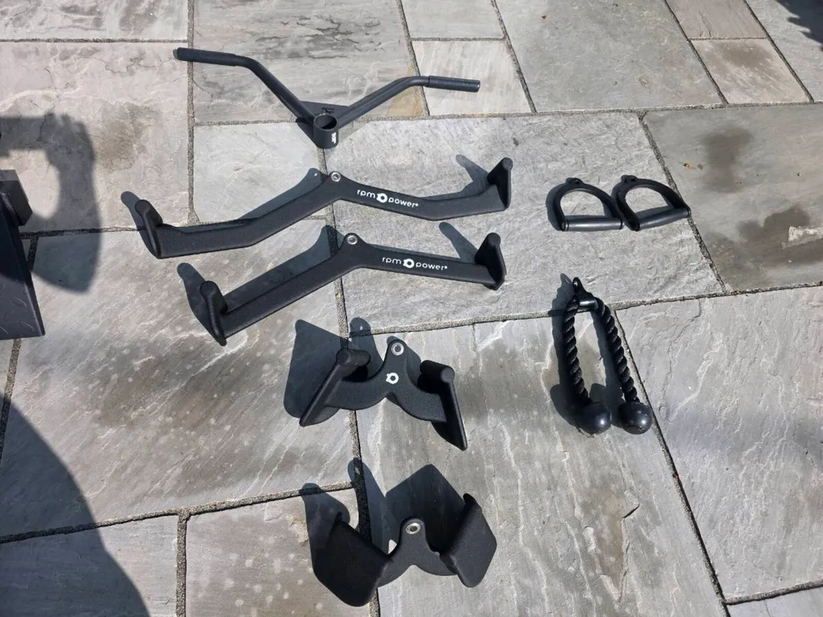 Home gym bundle - cable attachments & bench. - Image 1
