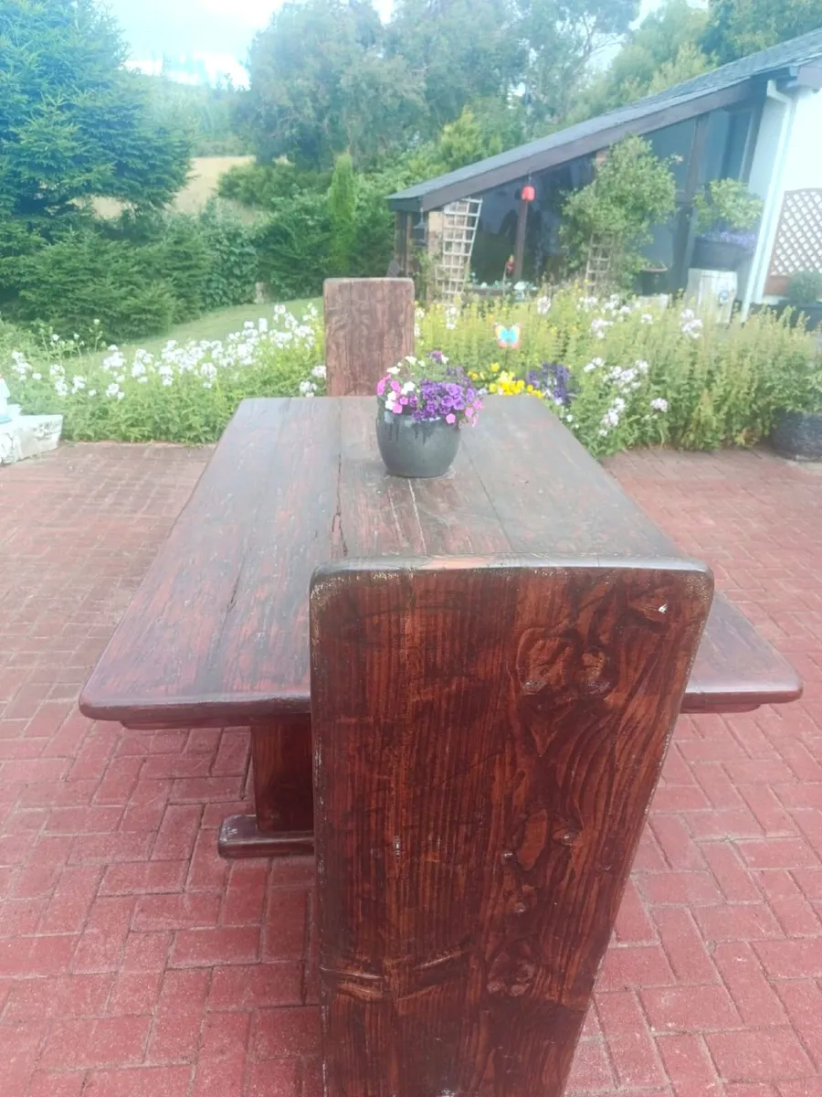 Handmade Reclaimed Wood Dining Set - Image 3
