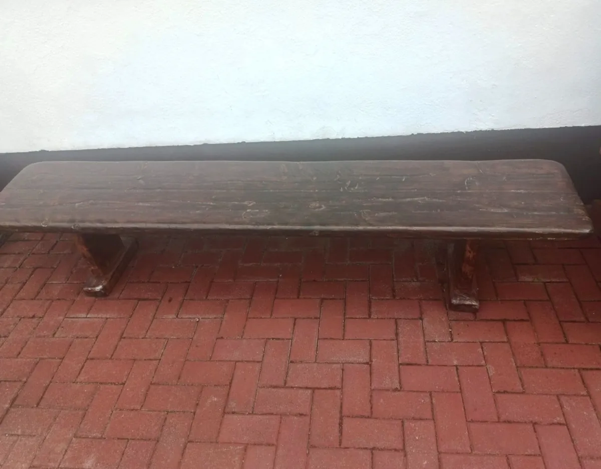 Handmade Reclaimed Wood Dining Set - Image 2
