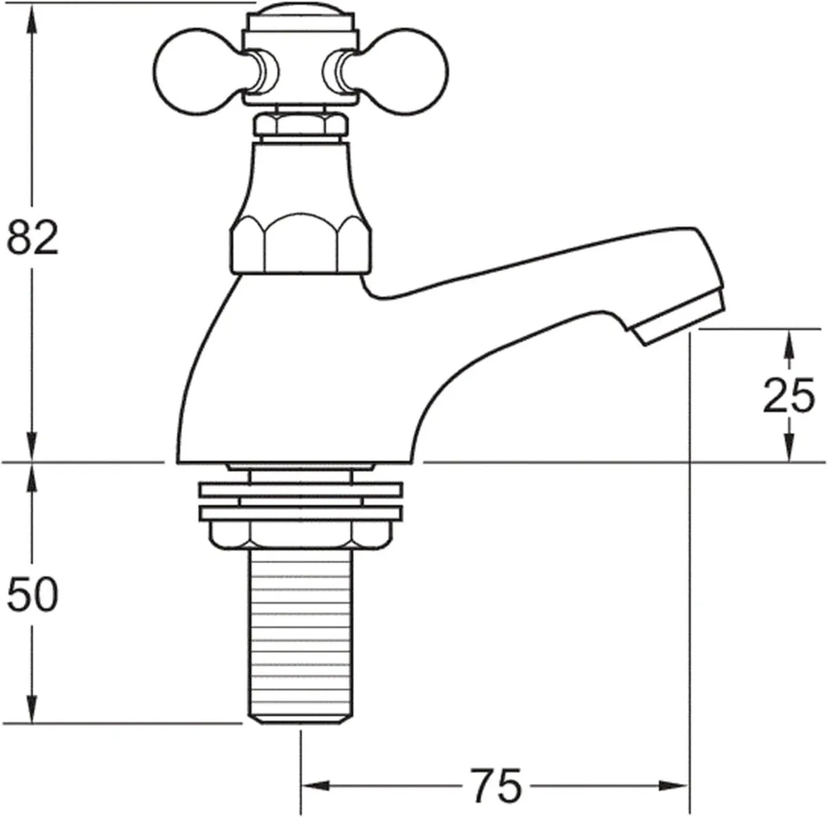 Basin Taps Traditional Brass Victorian Style Hot - Image 3