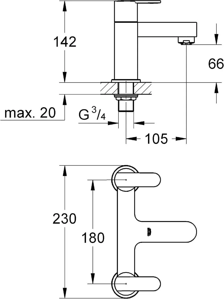 Get Twin Handle Bath Mixer Metal Handles Deck - Image 2