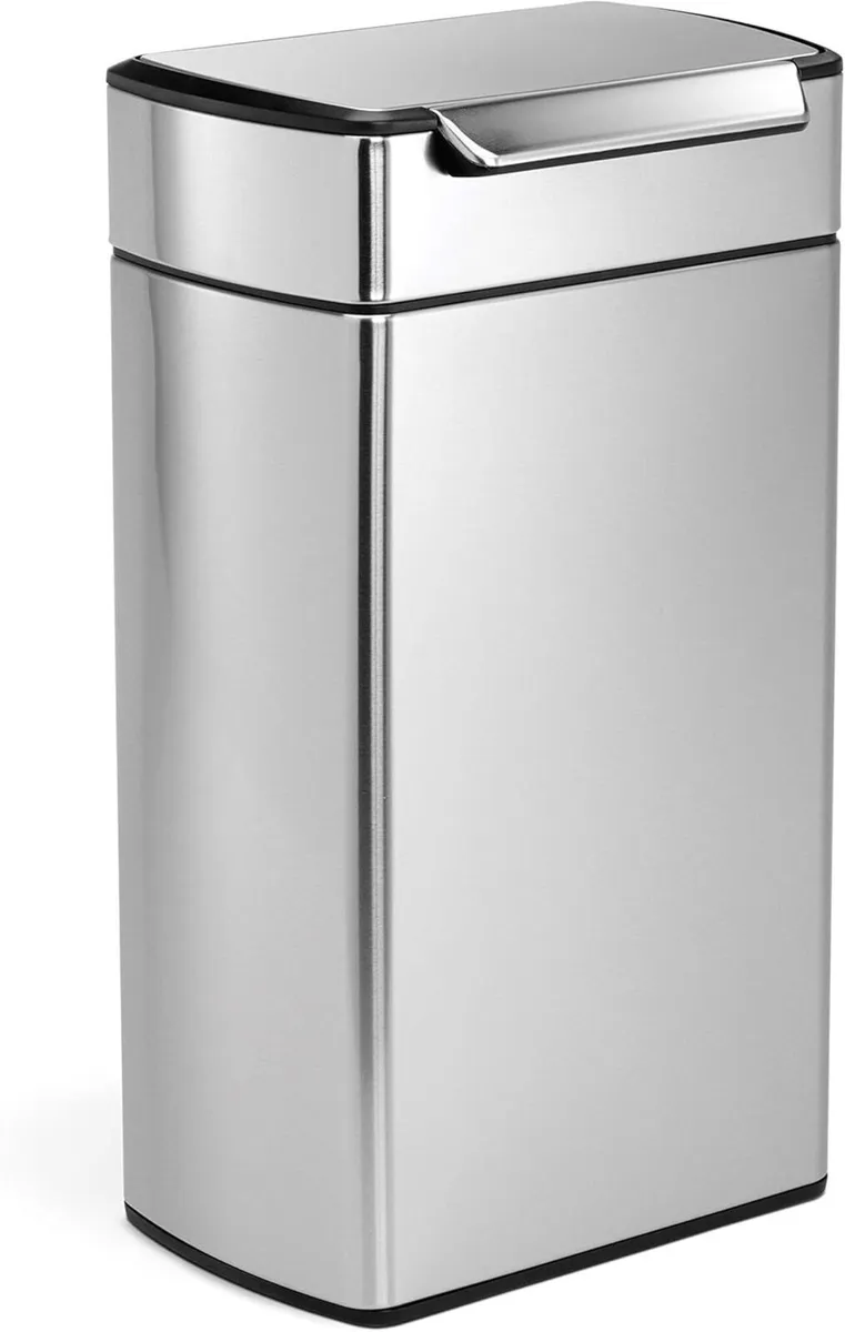 40L Rectangular Touch-Bar Kitchen Bin - Image 1