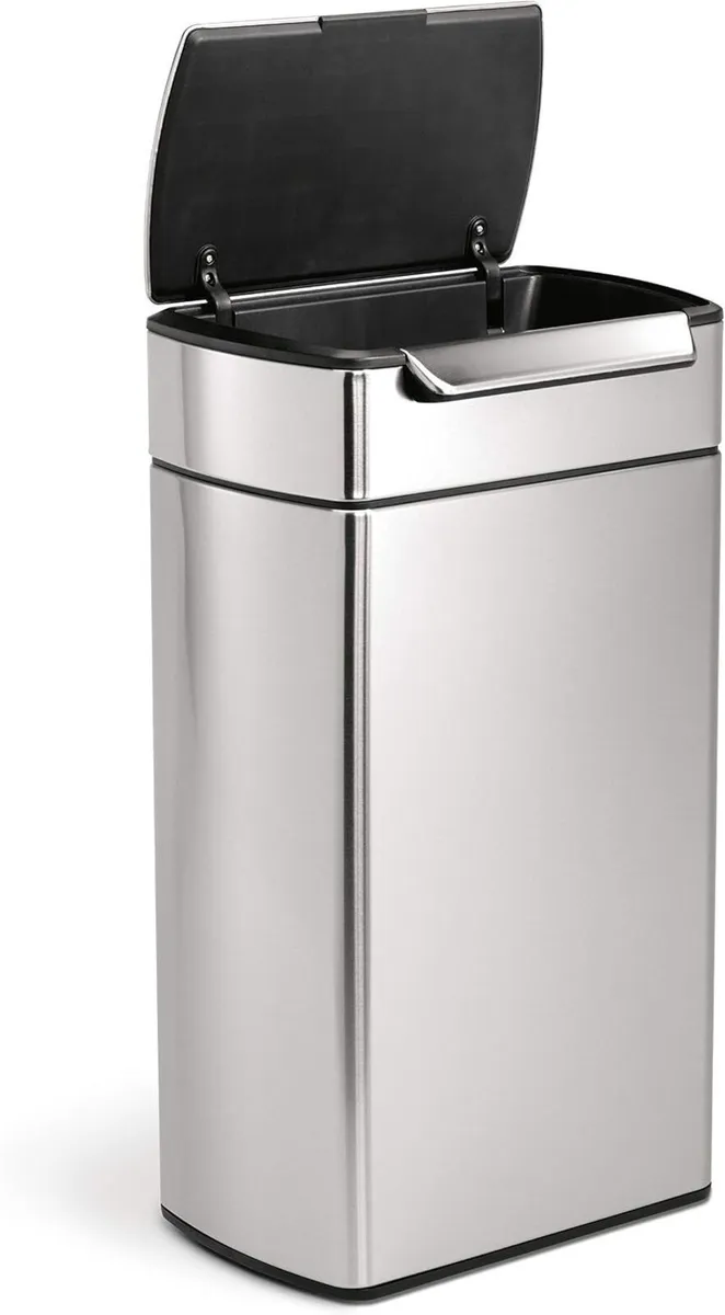 40L Rectangular Touch-Bar Kitchen Bin - Image 4