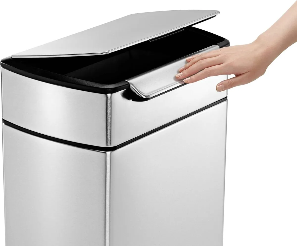 40L Rectangular Touch-Bar Kitchen Bin - Image 3