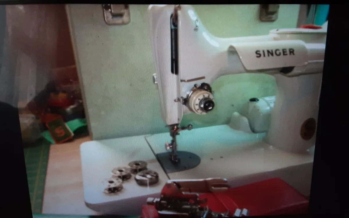 SINGER SEWING MACHINE WHITE 221K - Image 1