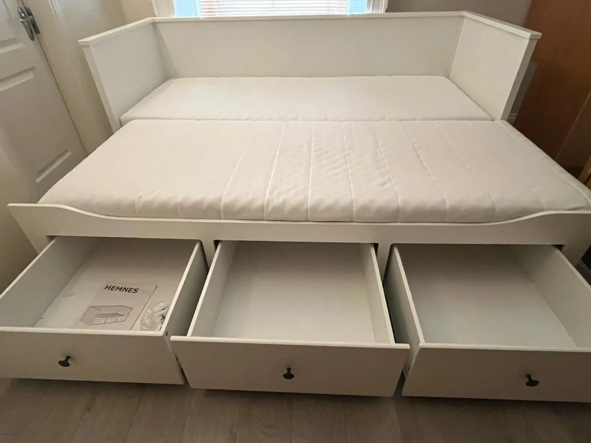 IKEA HEMNES Day Bed with 3 Drawers + 2 Mattresses - Image 4