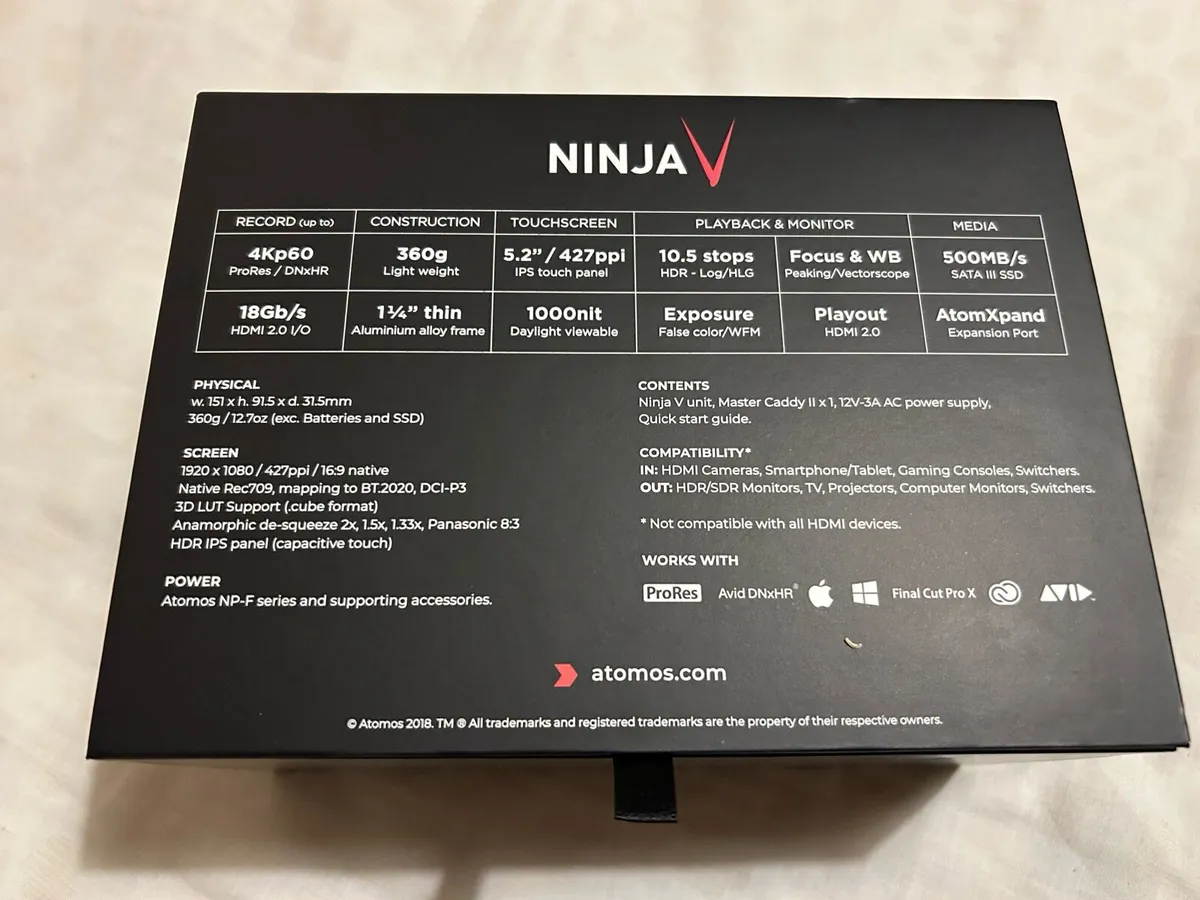 Ninja Atomos V + original Atomx minissd 500GB - Image 2