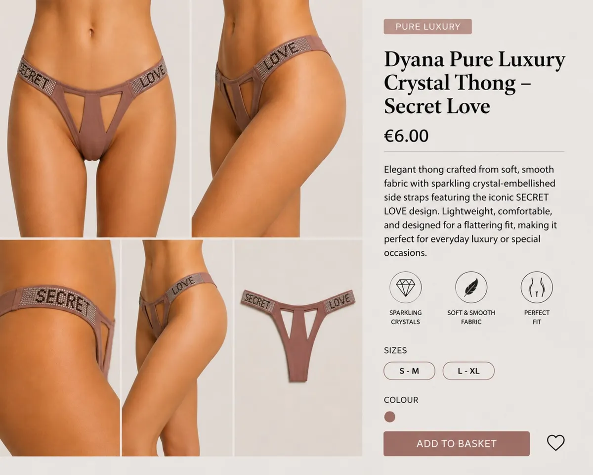 Dyana Pure Luxury Crystal Thong – Secret Love - Image 1