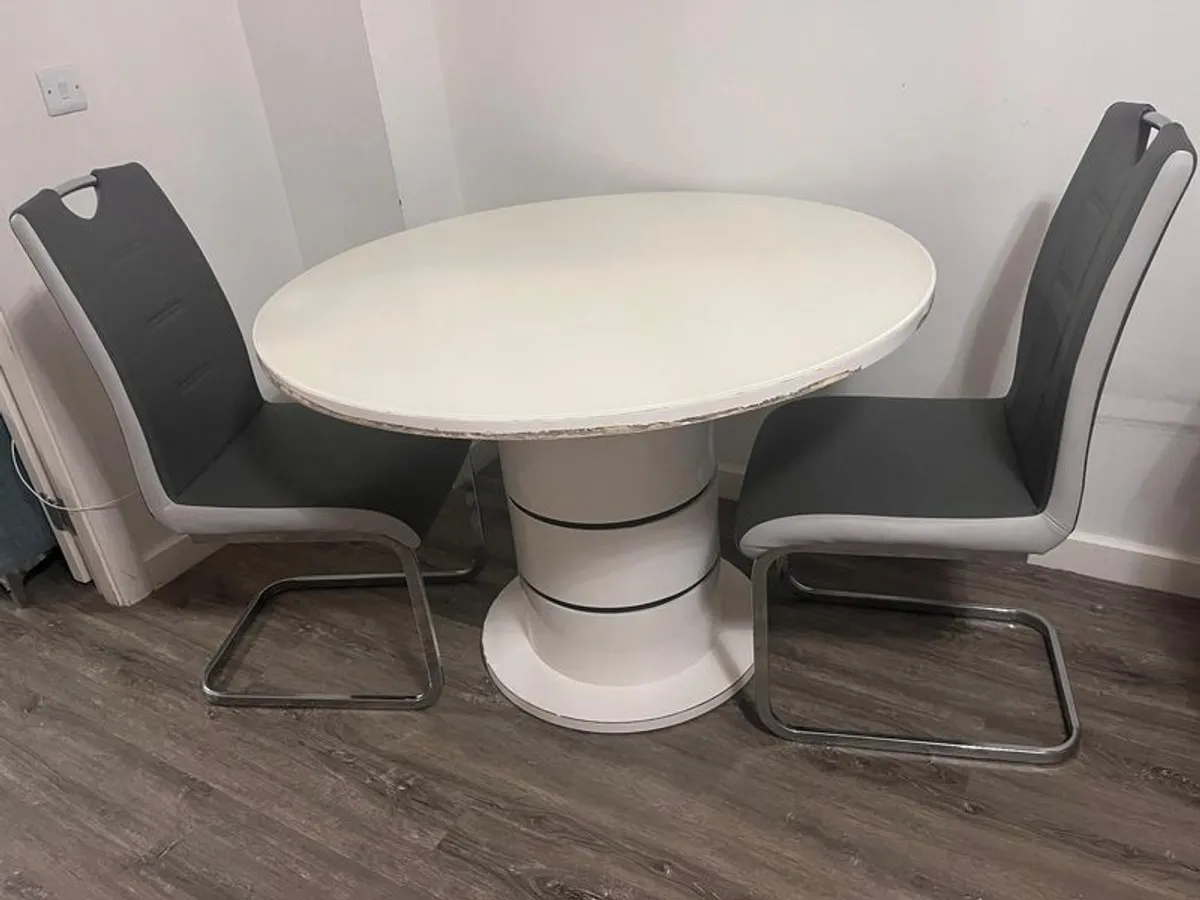Round Dining Table with 2 Chairs - Image 1