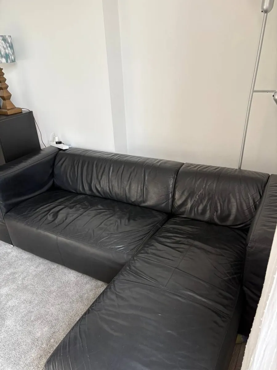 Natural leather corner sofa - Image 3
