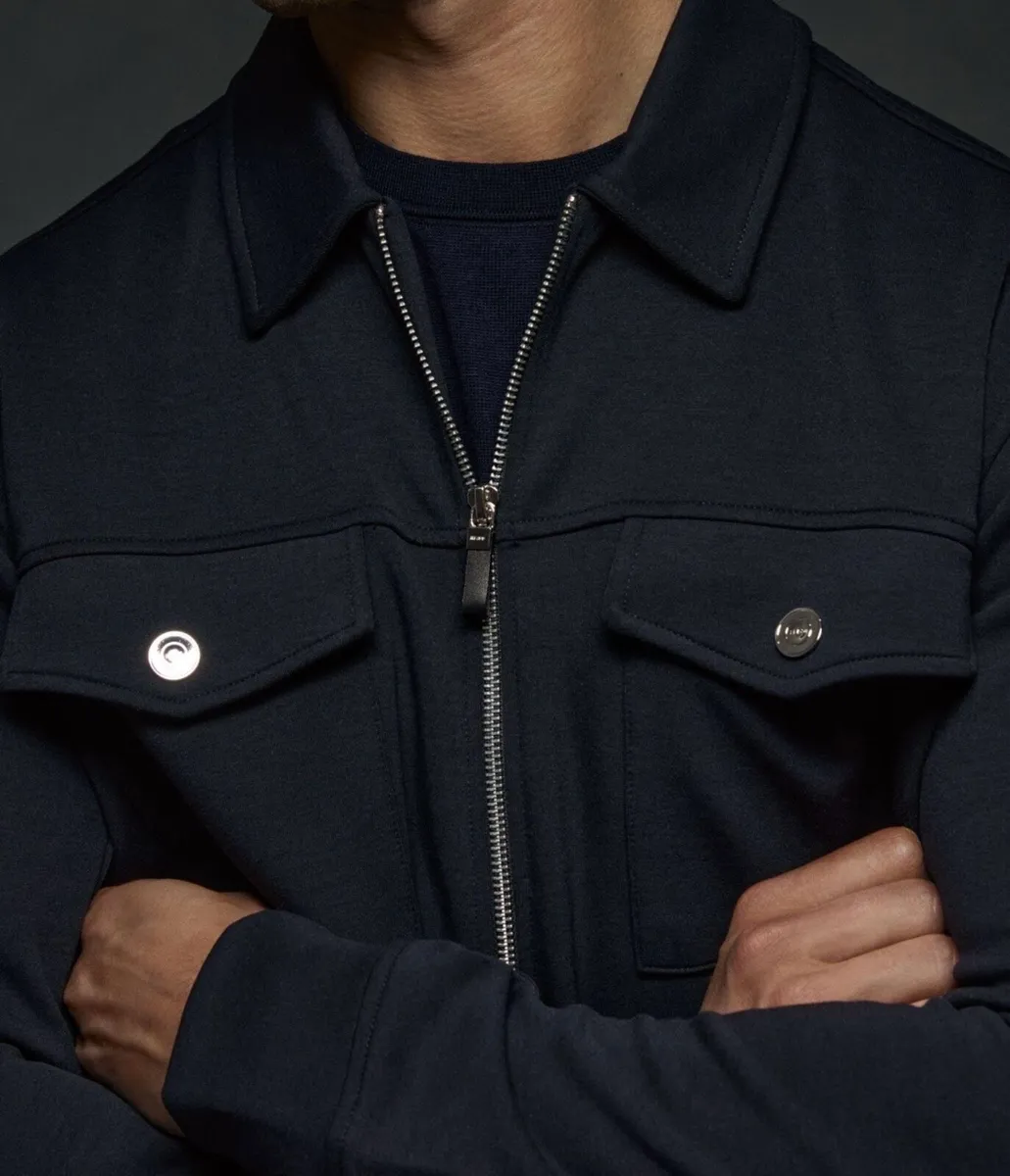 Reiss Medina Premium Interlock Zip Overshirt - Image 2