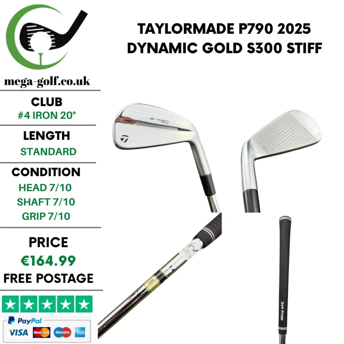 Taylormade P790 2025 #4 Iron 20° / Stiff - Image 1