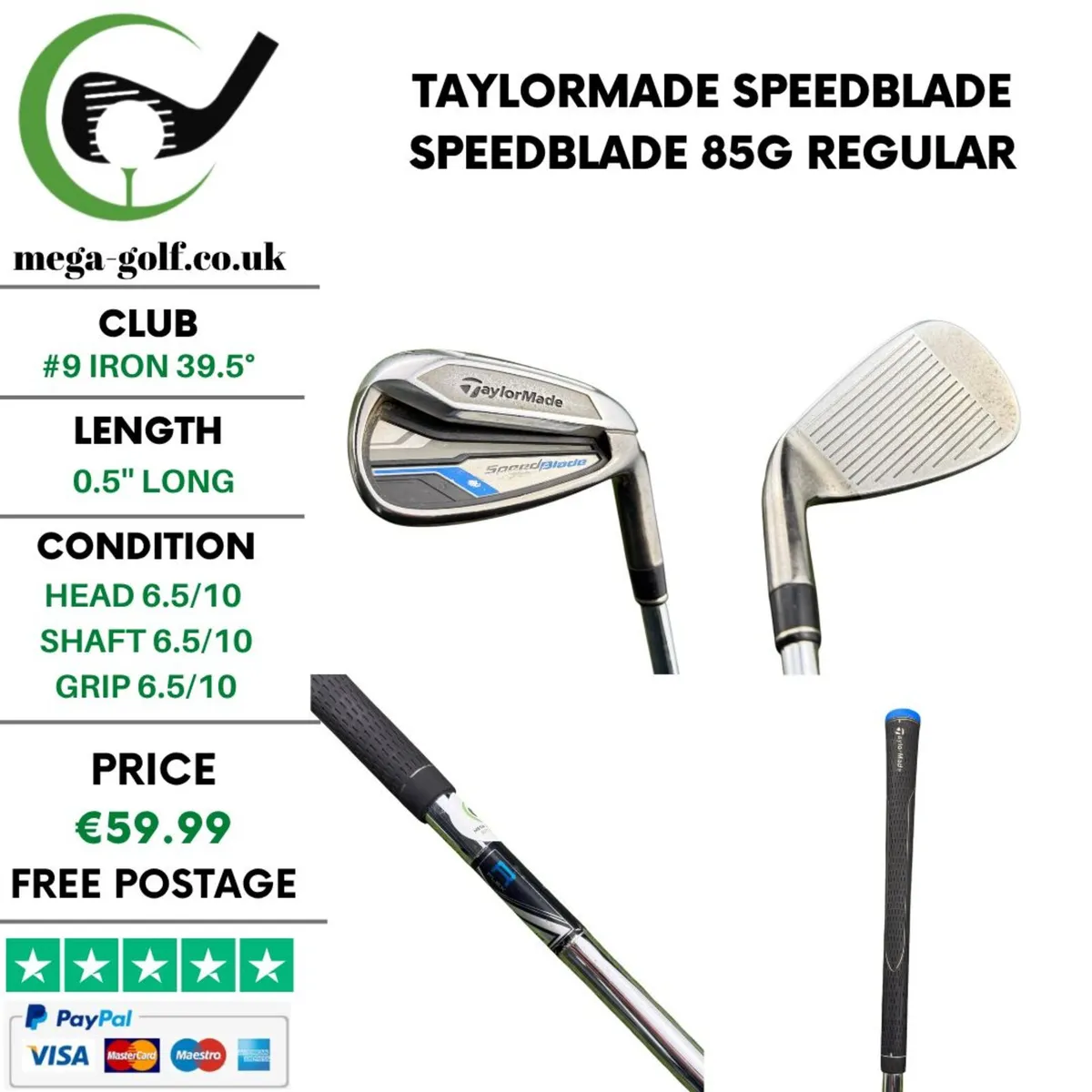Taylormade Speedblade #9 Iron 39.5° /Regular - Image 1