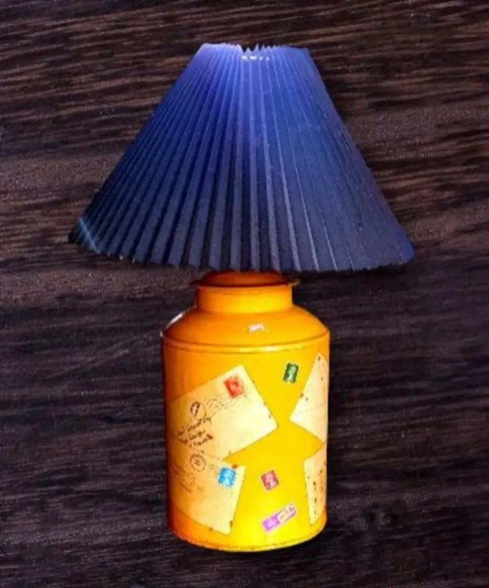 Vintage Tin Canister Table Lamp - Image 4